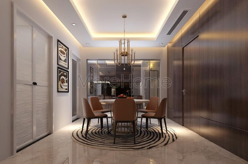 Thiết kế nội thất phòng ăn hiện đại, đơn giản mà không kém phần tiện nghi Mẫu nội thất chung cư hiện đại