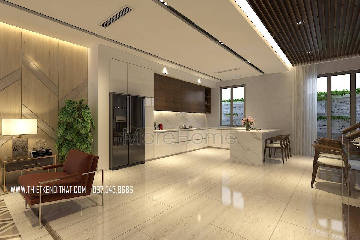Thiết kế nội thất phòng bếp hiện đại, đơn giản cho nhà phố, chung cư, biệt thự. Thiết kế phòng bếp đẹp và sang trọng