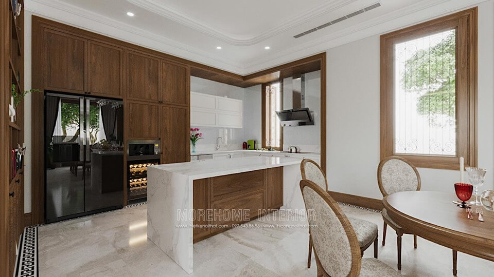 Mẫu tủ bếp chữ L phong cách hiện đại đẹp cho nhà biệt thự Tủ bếp đẹp