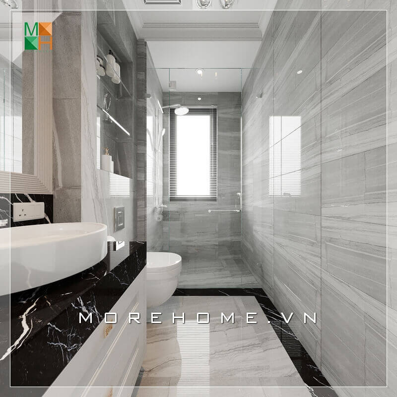 Một mẫu thiết kế nhà tắm kết hợp WC chung cư, nhà phố, biệt thự hiện đại rất tiện nghi Thiết kế chung cư