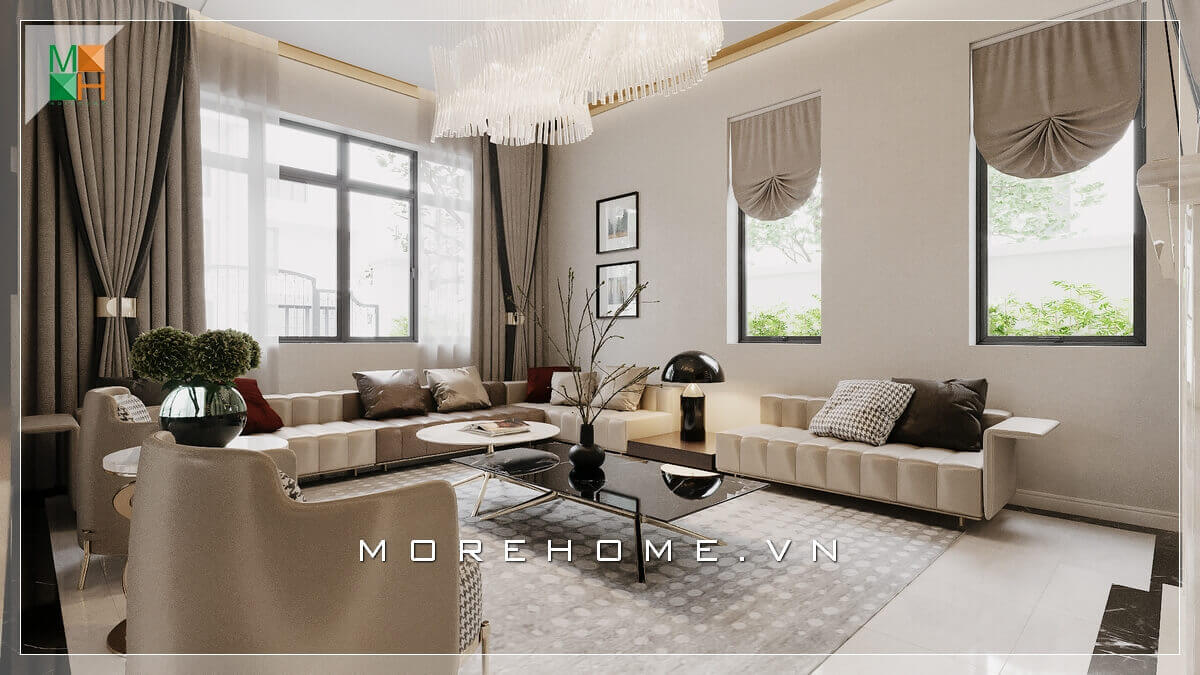 Ấn tượng với mẫu thiết kế phòng khách chung cư, nhà phố, biệt thự,... Rất hiện đại và tiện nghi. Thiết kế phòng khách biệt thự
