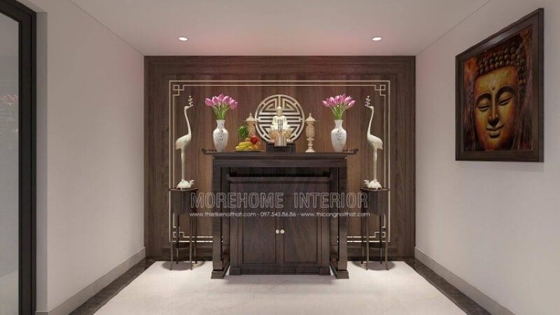 Với lòng thành kính cũng như sự am hiểu về cách bố trí, thiết kế phòng thờ sao cho hợp phong thủy, Morehome xin giới thiệu quý vị ý tưởng bố trí phòng thờ thờ Phật Quan Âm trong dự án thiết kế nội thất biệt thự Vinhomes Imperia Hải Phòng.