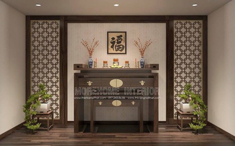 Sắp xếp nội thất phòng thờ đẹp, sang trọng tại Gamuda.