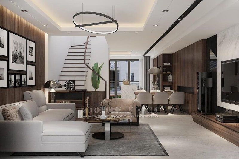 Sắp xếp nội thất phòng khách liền bếp đẹp sang trọng cho chung cư, biệt thự, nhà phố, nhà liền kề.