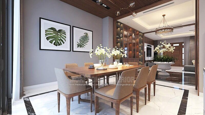 Bộ bàn ăn gỗ óc chó 8 ghế được thiết kế hiện đại và sang trọng, phù hợp với các căn hộ, biệt thự, nhà phố.